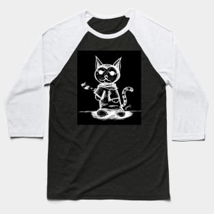 kawaii black cat ecopop Baseball T-Shirt